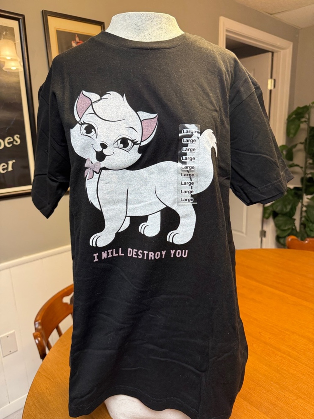 Black Graphic Tee with tags - 'I Will Destroy You'